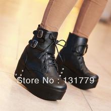 free shipping Fashion 2013 platform martin boots lacing rivet buckle lacing shoe womens Oxfords lANKLE boots