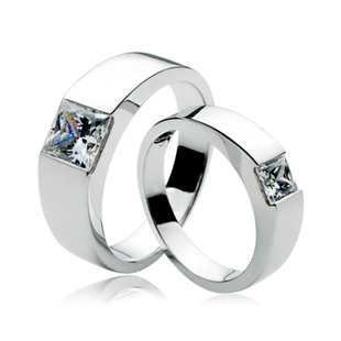 his and her promise ring sets for couple,2 carat NSCD diamond Princess ...