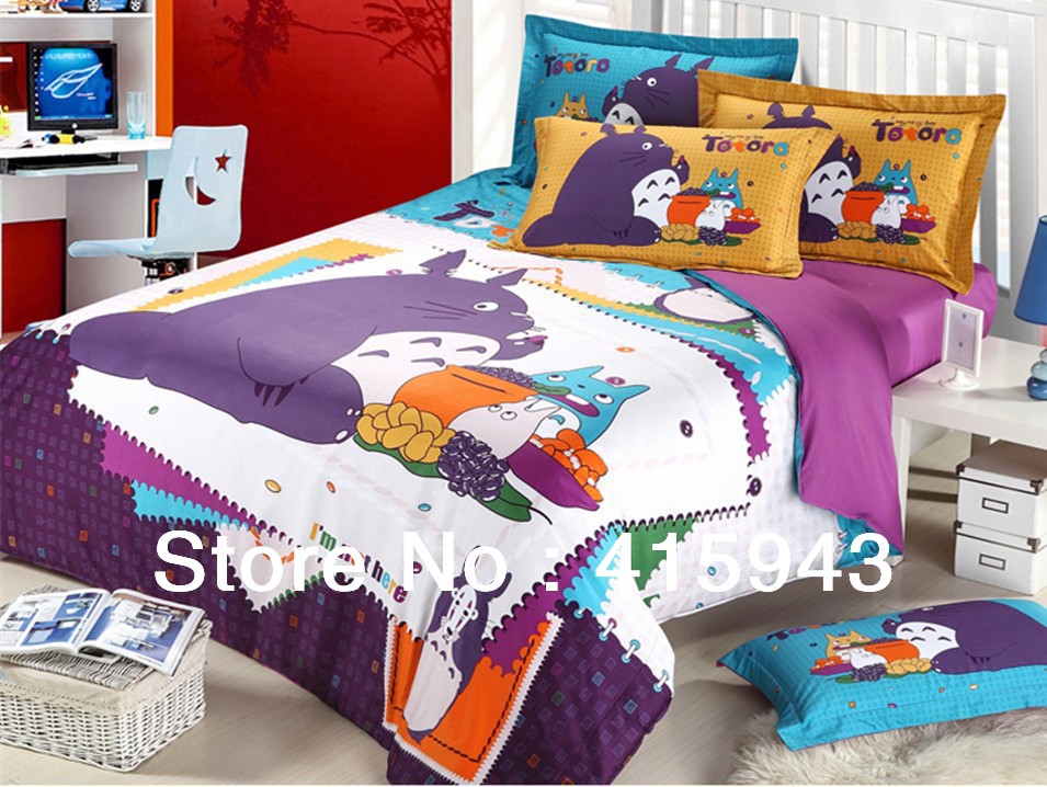 BABY-Bedding-Children-totoro-bed-Cartoon-Bed-stripe-streak-comforter ...
