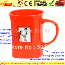 2013 inventive new idea digital coffee mugs with photo slideshow