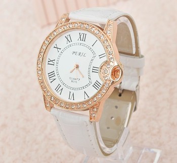 2015 новинка 8 цвета дамы кожа кристалл алмаза горный хрусталь часы женщины платье кварцевые наручные часы часы для женщин