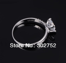 100 pure 925 sterling silver platinum Engagement ring fine jewelry GSR003