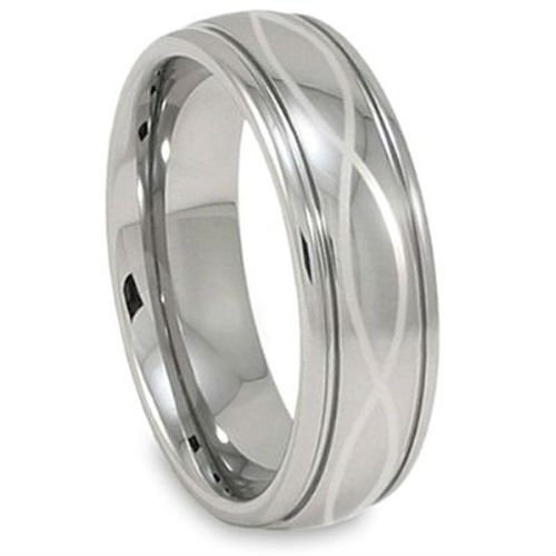 Tailor Made Infinity Knot Laser Engraving Men s Tungsten Ring Size 4 18 whole half quarter
