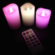 Flickering Colorful Flameless LED Tea Light Battery Time Remote Control Candles(China (Mainland))