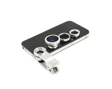 Universal clip 3 in 1 Clip-On Fish Eye Lens+Wide Angle+Macro Lens For Phone iPhone 4 4s 5 Free Shipping