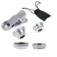 Universal clip 3 in 1 Clip On Fish Eye Lens Wide Angle Macro mobile phone Lens