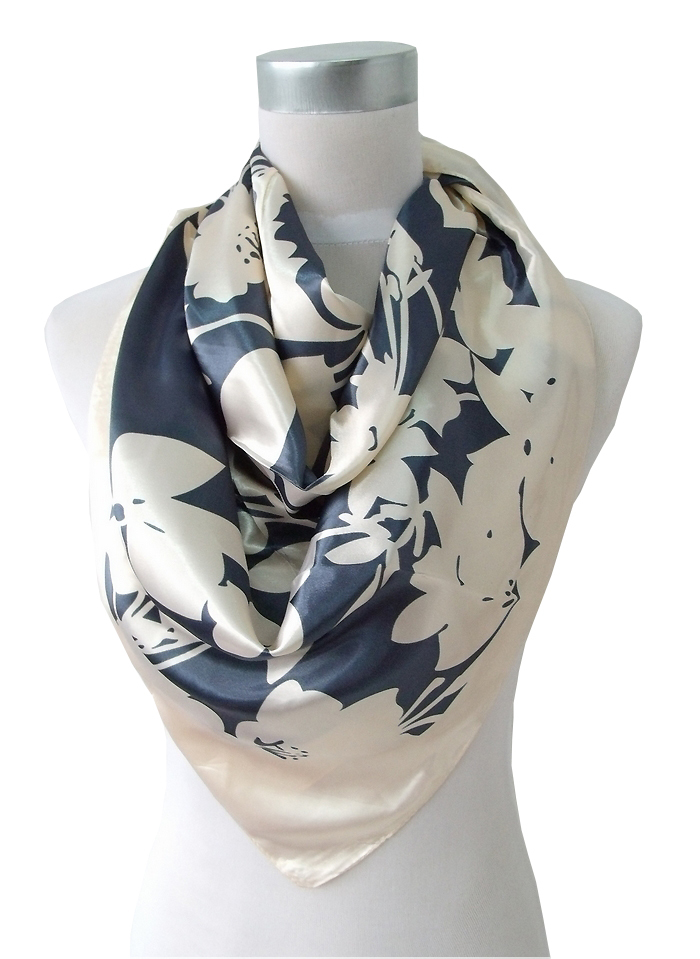 2013 New Arrival Bag Pattern Fashion Women Muslim Scarves,90cm Spring And Autumn National Brand Coffee Satin Silk Scarf Printed