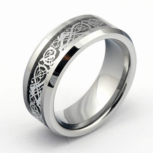 2013 Supernova Sale Men’s Dragon Inlay Silver Plated Ring Unisex His Men Wedding Band Ring STR15 Size 8-13 Free shipping