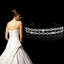 Free shipping Silver Plated Crystal Wedding Bride Bridal Headband Tiara Hair Band Prom 2014 new