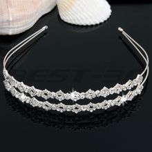 Free shipping Silver Plated Crystal Wedding Bride Bridal Headband Tiara Hair Band Prom 2014 new