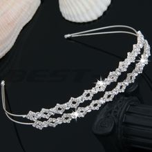 Free shipping Silver Plated Crystal Wedding Bride Bridal Headband Tiara Hair Band Prom 2014 new