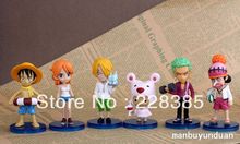 Envío Gratis Anime One Piece Luffy Nendoroid PVC Cambio Cara figura de juguete modelo 8CM 6PCS / SET (China (continental))