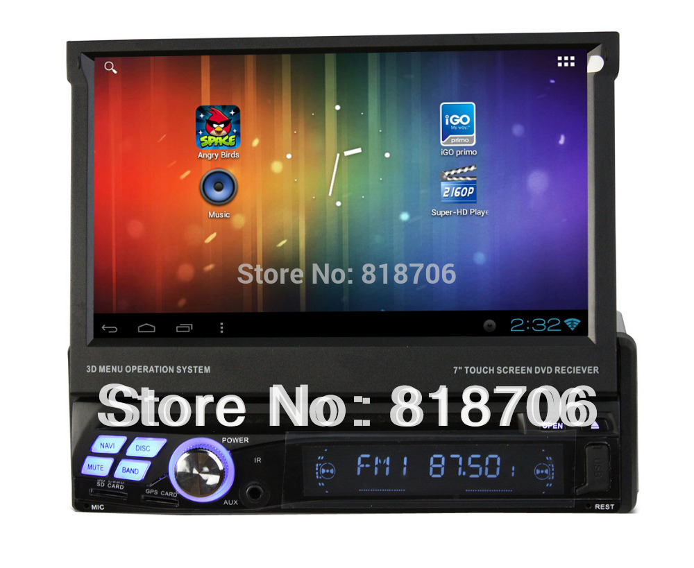 7 Hd Car Stereo Dvd Player System Android Tablet Gps 3G Dvb-T Wifi 2-Din
