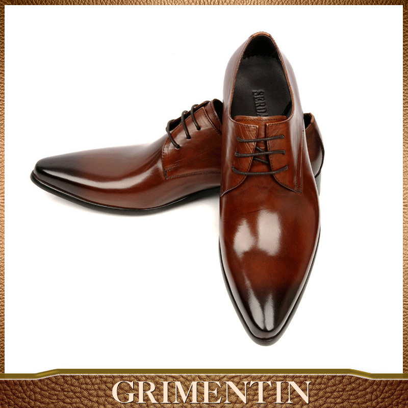 GRIMENTIN Italian classic luxury brand designer genuine leather formal ...