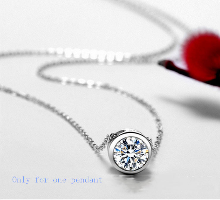 Wholesale 100 Real Pure 925 Sterling Silver pendant fit necklace Zircon charm TOP quality Fine Jewelry