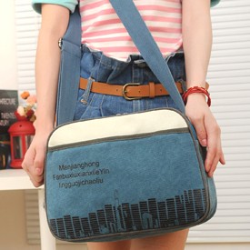 Canvas bag shoulder inclined shoulder bag men and women general big bag package Leisure fashion bag