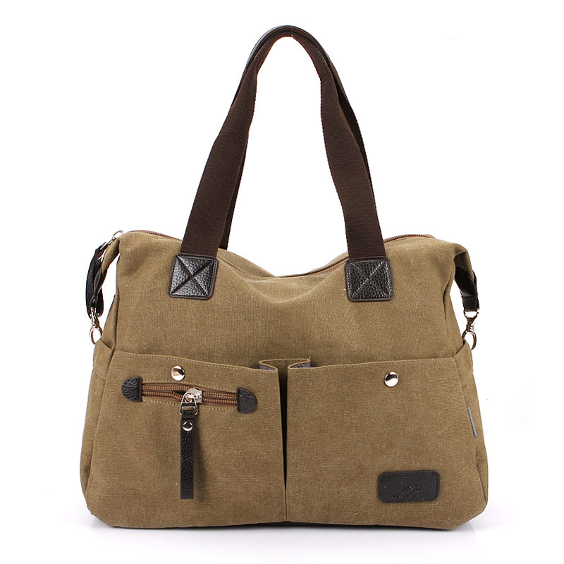 Canvas bag man tote bag handbag casual messenger bag shoulder travel big bag Leisure and fashion