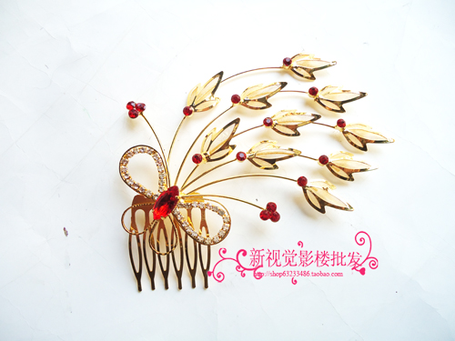 Bride feng chai chinese style costume classical red hairpin hair accessory cheongsam formal dress marriage accessories