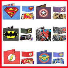 Cartoon hero mighty paper made iron man wonder woman super man spider man flash man wallet