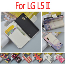 Luxury Pattern Leather Case Cover for LG Optimus L5 II/2 E450 E455 E460,with stand function and card slots, free shipping