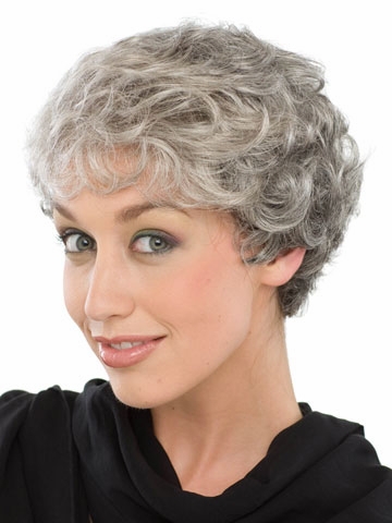Stylish Gray Synthetic wigs Free shipping Short haircuts Curly hair ... Stylish Gray Synthetic wigs Free shipping Short haircuts Curly hair ...