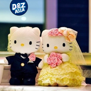 Пара цена горячий продавать KT привет котенок свадьба свадьба плавает легко нести куклы одна пара передняя куклы
