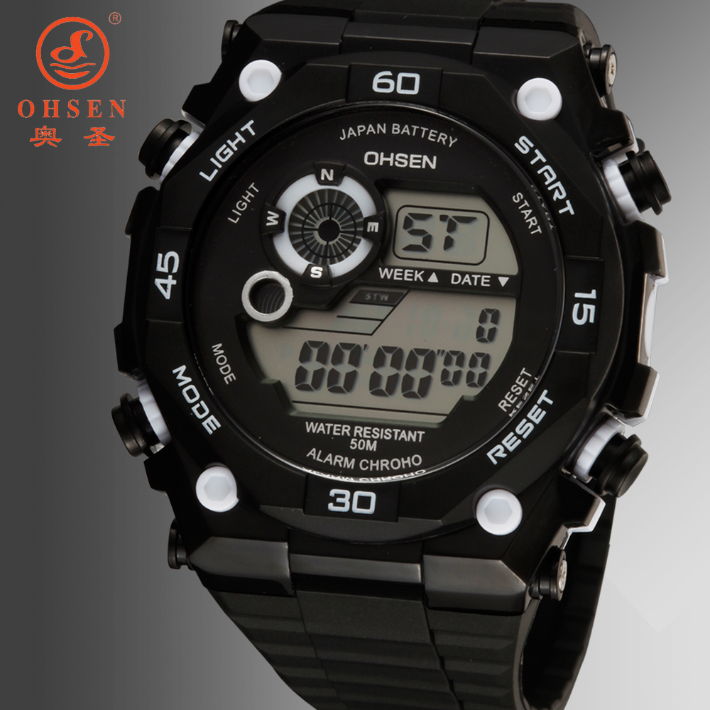 Multi-functional Water resistant 100 Meters Date Week Month Alarm Stop Sports Whatch Clock Watch For Men. Sport watches 0401.