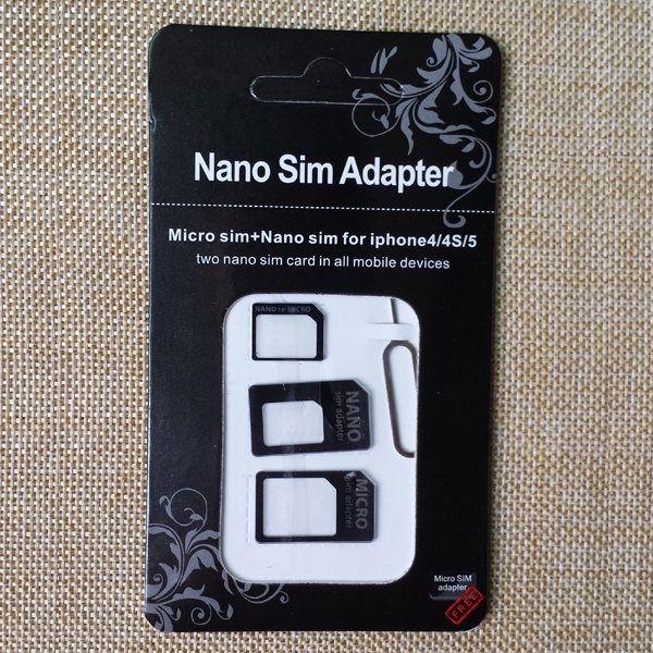 3 in1 Nano SIM to Micro SIM Card Micro SIM to Standard Card Nano SIM to