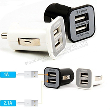 Micro Auto Universal Dual 2 Port USB Car Charger For iPhone iPad iPod 3.1A Mini Car Charger Adapter / Cigar Socket