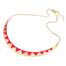 free shipping fashion jewelry colorful trendy statement enamel metal geometric necklace for women 10123163