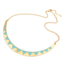 free shipping fashion jewelry colorful trendy statement enamel metal geometric necklace for women 10123163