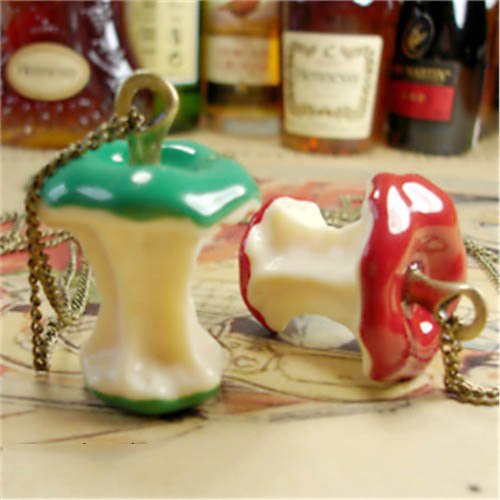 100 Fashion Vintage Apple Style Green and Red Color Pendant Fruit Chain Necklace Hot Selling Jewelry