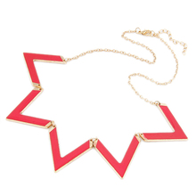 free shipping fashion jewelry bohemia elegant statement waves shape colorful enamel necklace for women 09102267