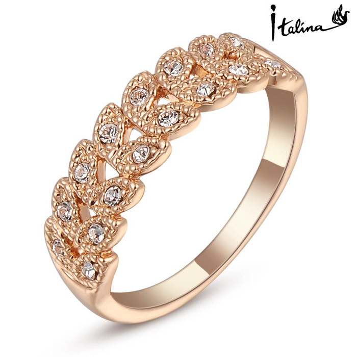 2014 New Sale Real Italina Rings for women Genuine Austria Crystal 18K Rose Gold Plated Vintage