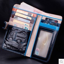 Wax cowhide genuine leather mobile phone lovers clutch bag multifunctional short design male wallet female