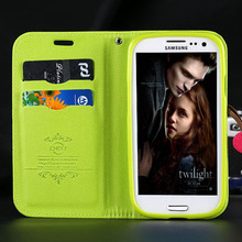 Cherry Case For Samsung Galaxy S3 III I9300 Wallet Stand With Card Slot Leather Flip Magnetic