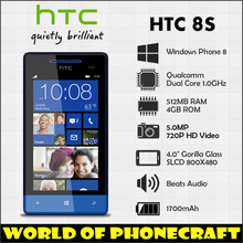 Original HTC 8S A620e Windows Phone 8 Dual Core 512M RAM 4G ROM 4.0 Inch Super LCD2 Gorilla Glass Unlocked Free Shipping