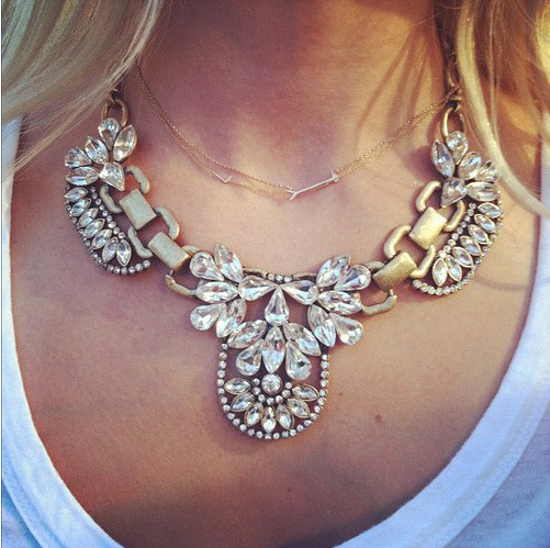 Promotion 2014 Fashion Crystal Collar Statement Necklaces Personalized Vintage Retro Choker Jewelry For Women