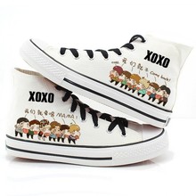 2014 Spring xoxo Canvas Sneakers Hand Painted Lace-up High Top Female