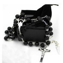 1pcs/lot,2014 New Women’s Rosary pendant necklaces Cross accessories charms white beads Chain Beckham for women fashion jewelry