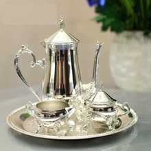 New arrival silver plated metal coffee set/tea set for weddings or party or KTV