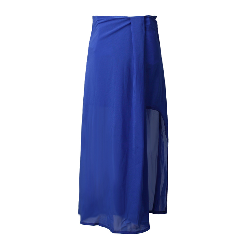 [Unbeatable At $X.99] Fashion Sexy Women Open Side Split Skirts Summer Retro irregular Chiffon bust Long Maxi Skirt Boho S M L