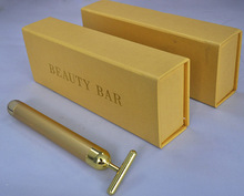 Personal Care T shape Waterproof 24K Golden bar Energy Beauty Bar Face Massager Device Retail box