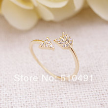 2015 Arrow Ring With Crystal in Gold Silver Rose Gold Romantic Wedding Gift Jewerly Cupid Arrow