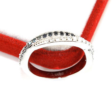 50 off Flower Crystal Ring Silver Plated Love Rhinestone Wedding Rings for Women Anel Pedra Preta