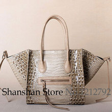 Crocodile Croco Shaded Tote Shoulder Bag New Women Luxury Classic Designer Inspired Celebrity Leather Smile Face