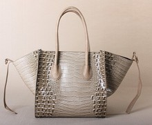 Crocodile Croco Shaded Tote Shoulder Bag New Women Luxury Classic Designer Inspired Celebrity Leather Smile Face