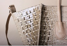 Crocodile Croco Shaded Tote Shoulder Bag New Women Luxury Classic Designer Inspired Celebrity Leather Smile Face