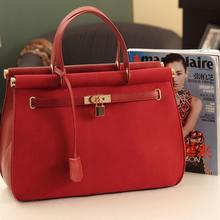 2014 Celebrity Women PU Leather Lock Designer Tote Shoulder Bag Handbag Purse Satchel