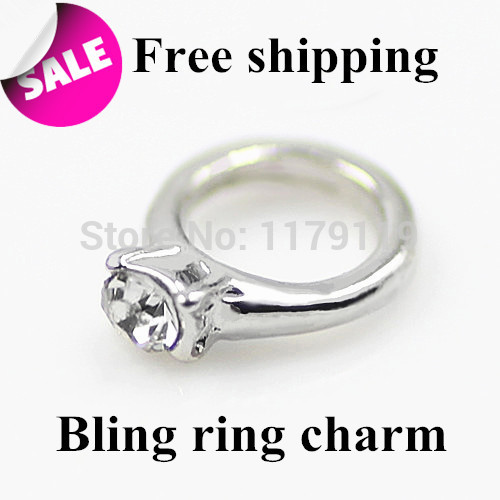 2014 New arrive Ring charms with Rhinestone Floating charms for Glass lockets Living locket charms Wholesale